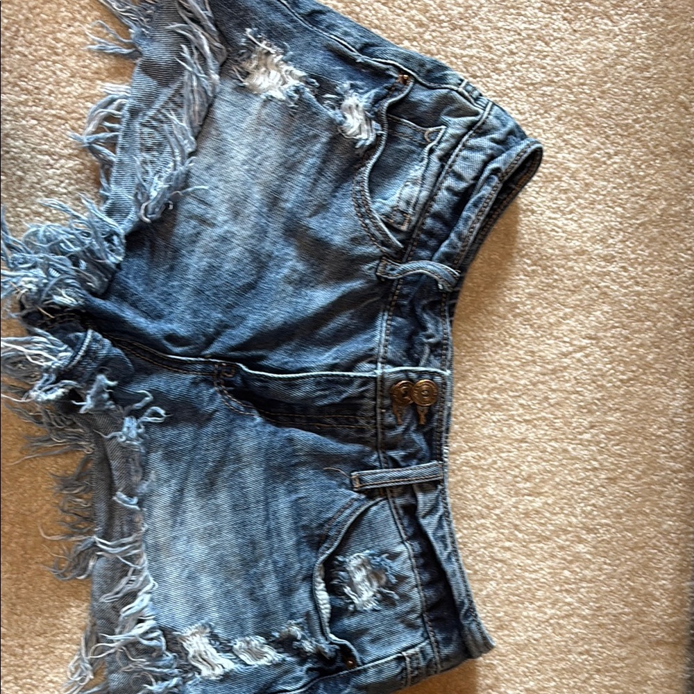 Distressed Denim Shorts